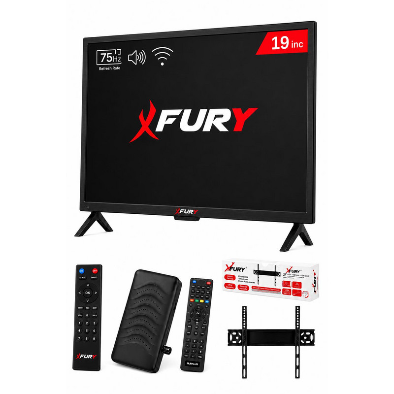 FURY Çanaklı Çanaksız Wi-Fi'li Uydu Alıcısı + TV Askı Aparatı Hediyeli 19 inç 48 cm Full-HD TV