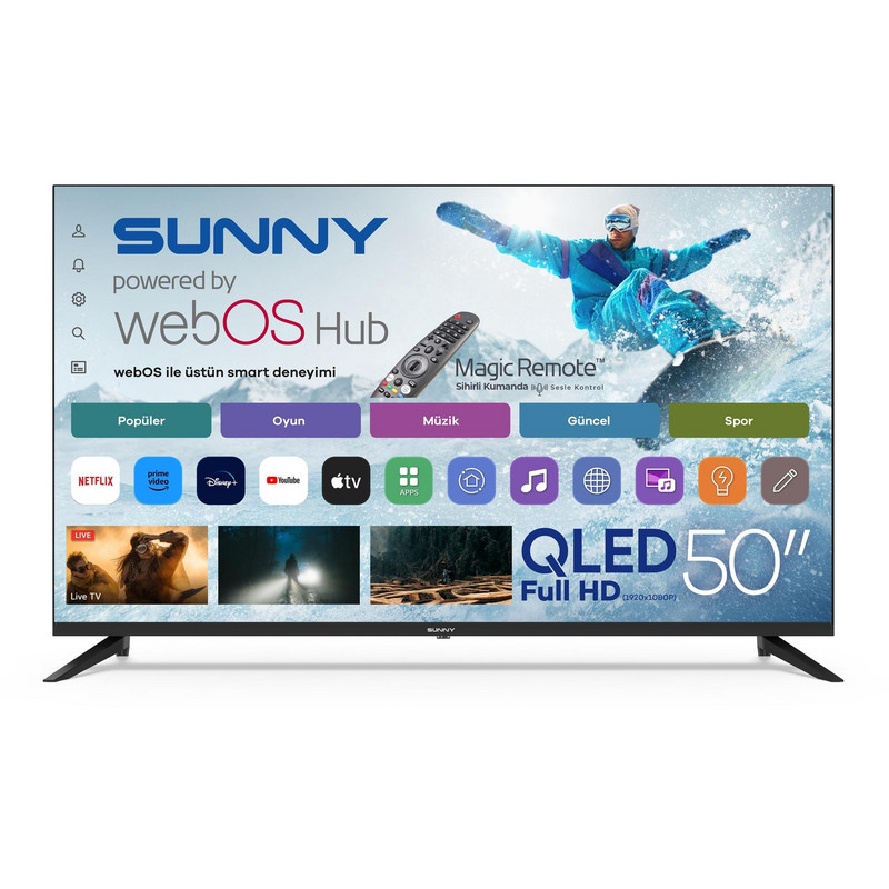 SUNNY SN50QUPRL-W02 Smart webOS 2.0S Sihirli Kumandalı 50 inç 126 cm Full-HD QLED TV