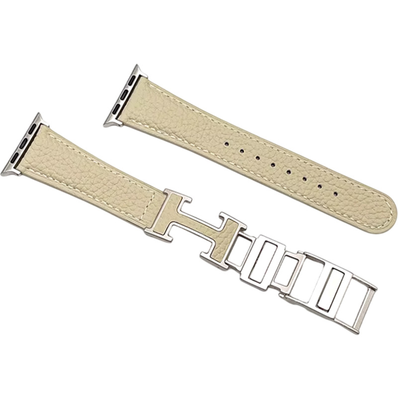 PIILI Apple Watch 42-44-45-46-49 mm Elegance Akıllı Saat Kayışı Beyaz