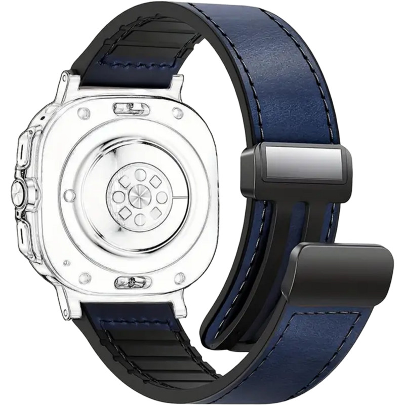PIILI Apple Watch 42-44-45-46-49 mm Vintage Leather Akıllı Saat Kayışı Lacivert